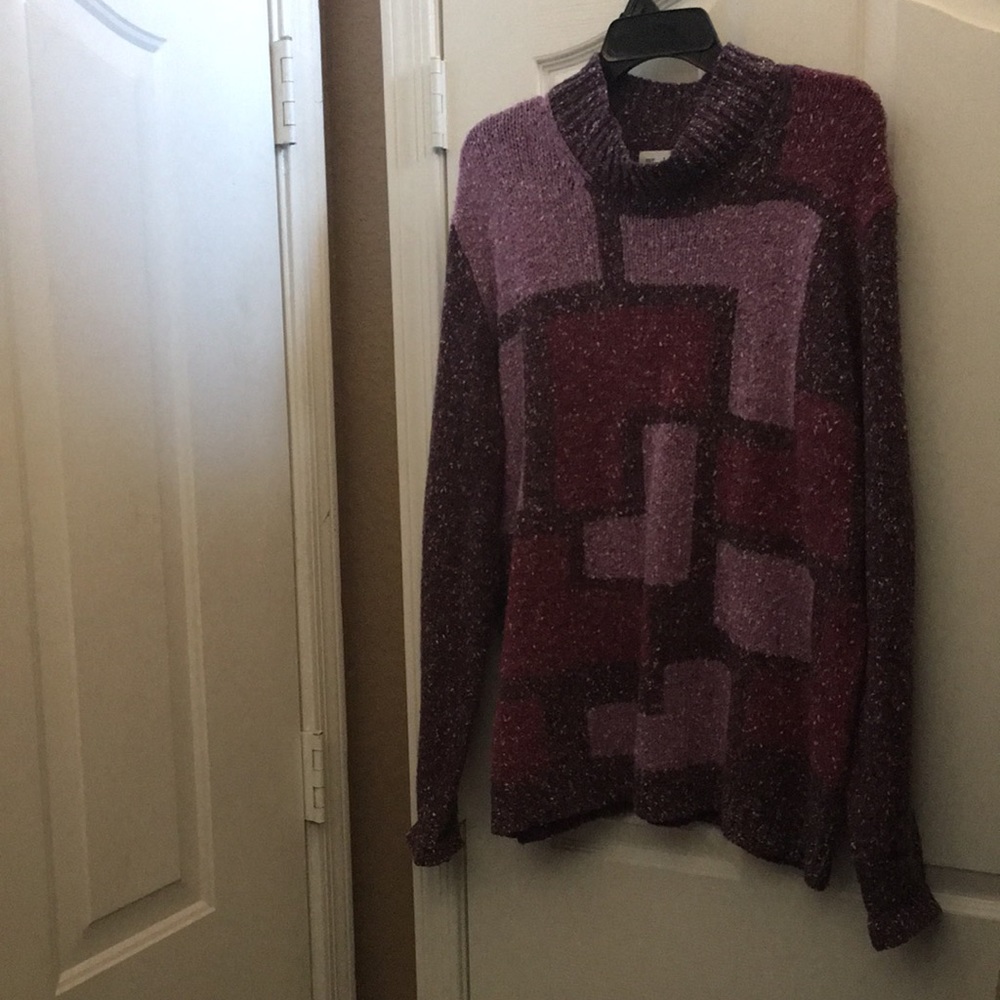 Westbound Purple and Plum Geometric Mohair Blend Sweater